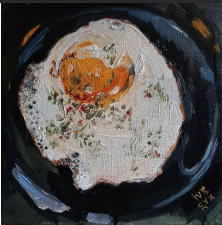 Fried Eggs. Day 2, 2020, 40x40 cm, oil on canvas