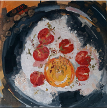 Fried Eggs. Day 5, 2020, 40x40 cm, oil on canvas