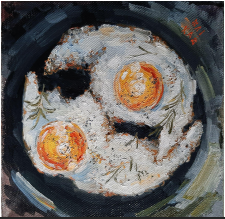 Fried Eggs. Day 6, 2020, 40x40 cm, oil on canvas
